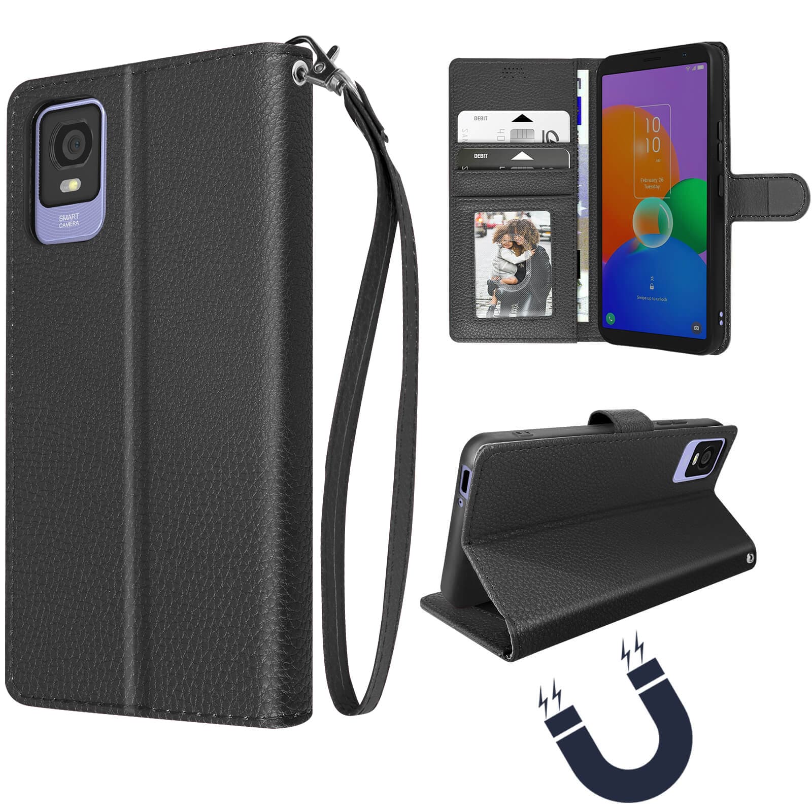 Housse Tcl 403 Portefeuille Support Video,