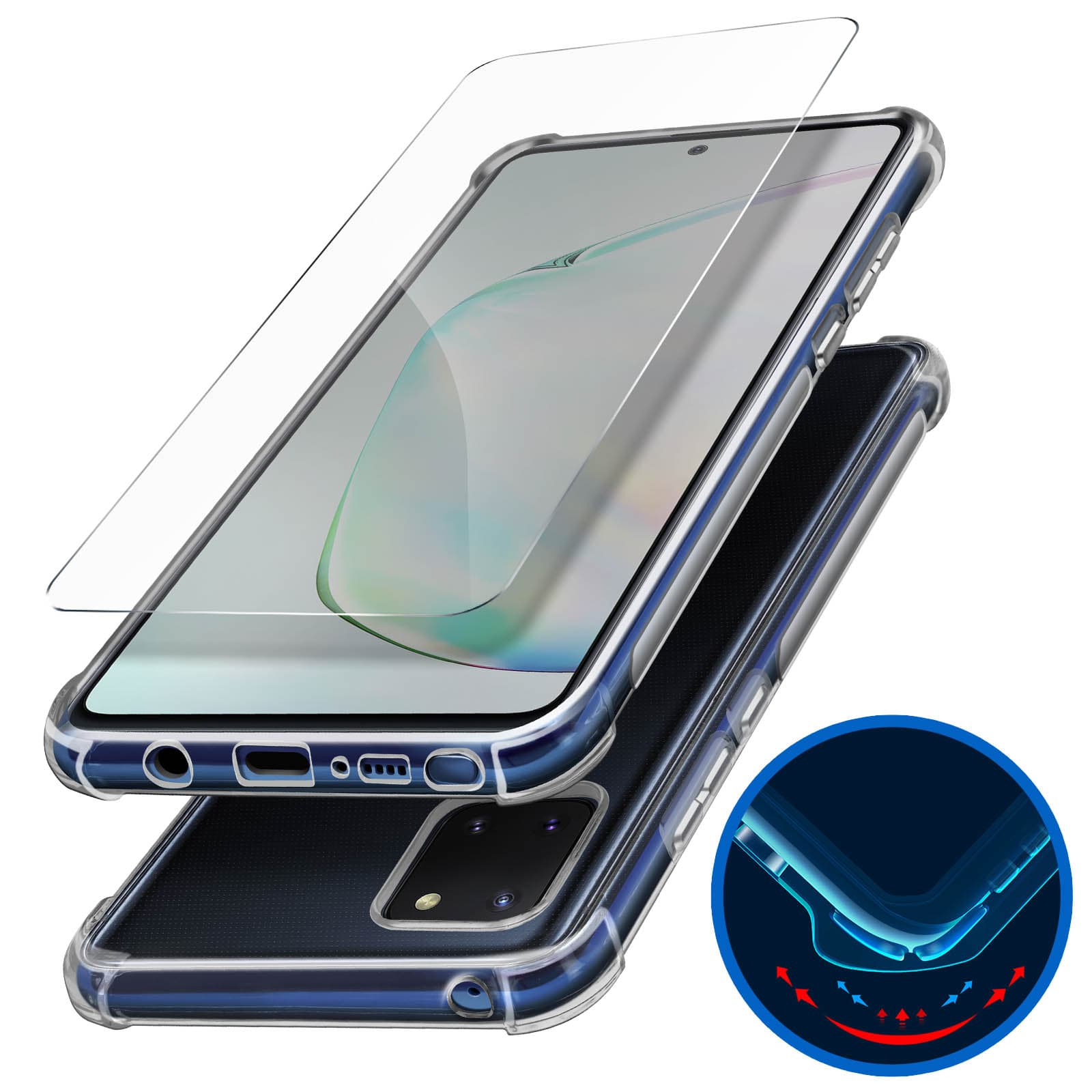 Pack de Protection 360° Premium Samsung Galaxy Note 10 Lite : Coque Souple