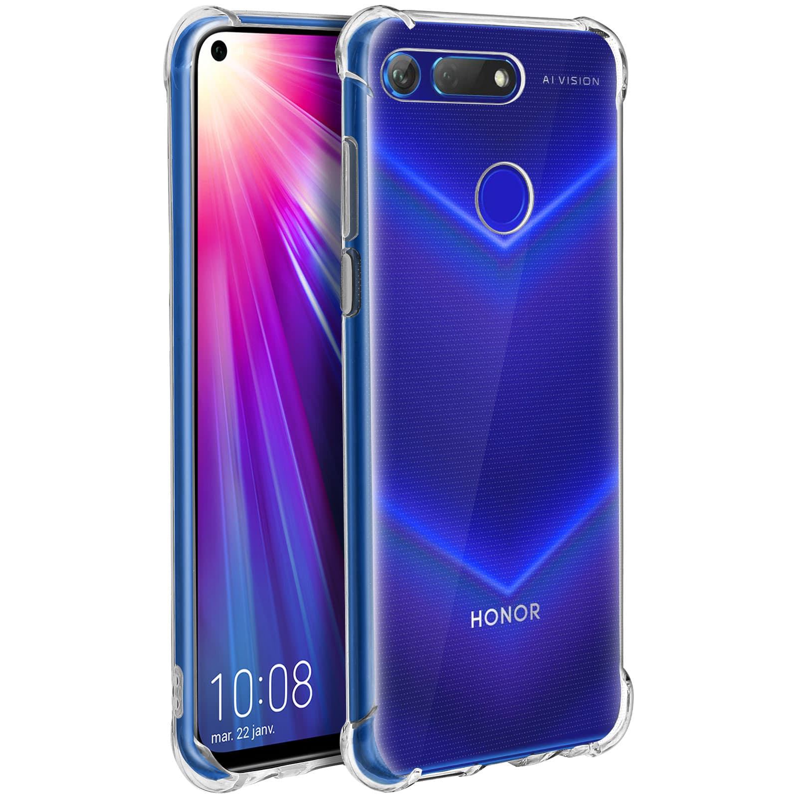 Coque Souple avec Coins Renforcés, Fine et Légère - Transparent p. Honor View 20