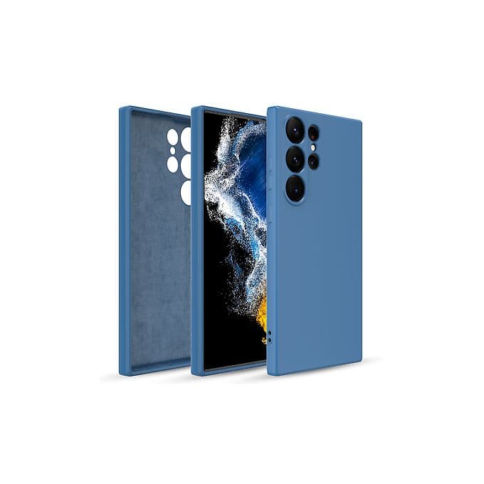 pochette Samsung Galaxy S22 en Silicone Liquide bleu
