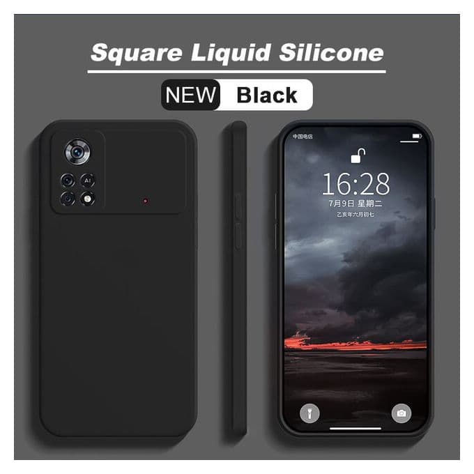 Pochette Poco M4 pro 4G, liquide Souple et Mince Noir