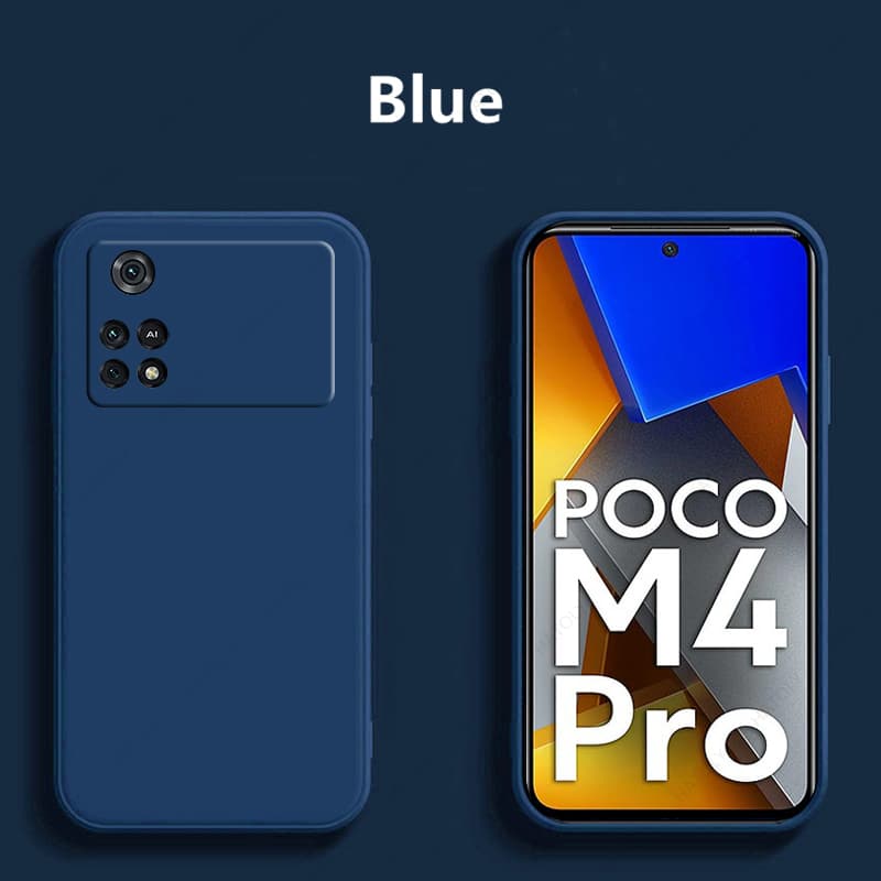 Pochette Poco M4 pro 4G, liquide Souple et Mince Bleu