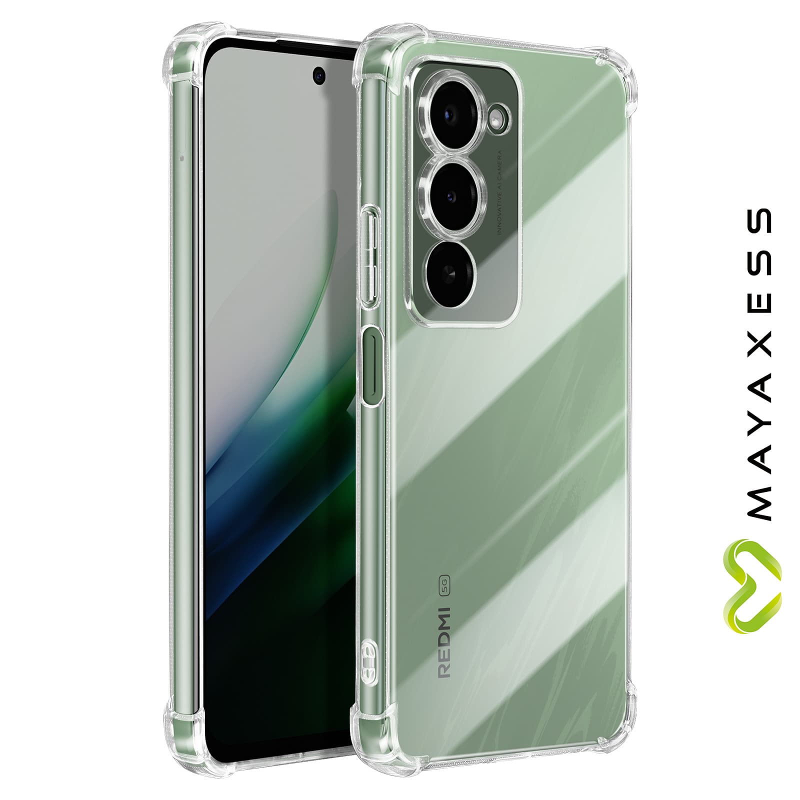 Coque Bumper Xiaomi Redmi 15 5G Coins renforcés Antichoc Mayaxess - Transparent