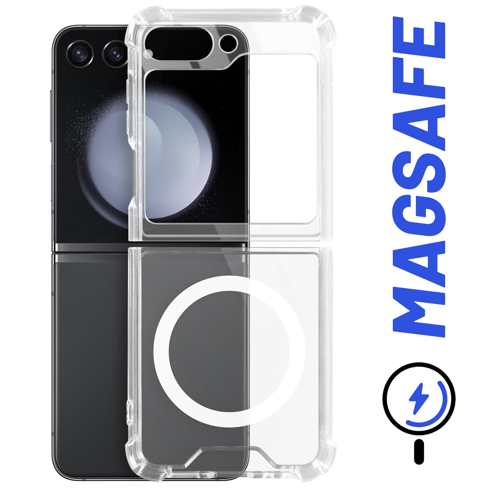 Coque MagSafe pour Samsung Galaxy Z Flip 5, Protection Magnétique - Transparent