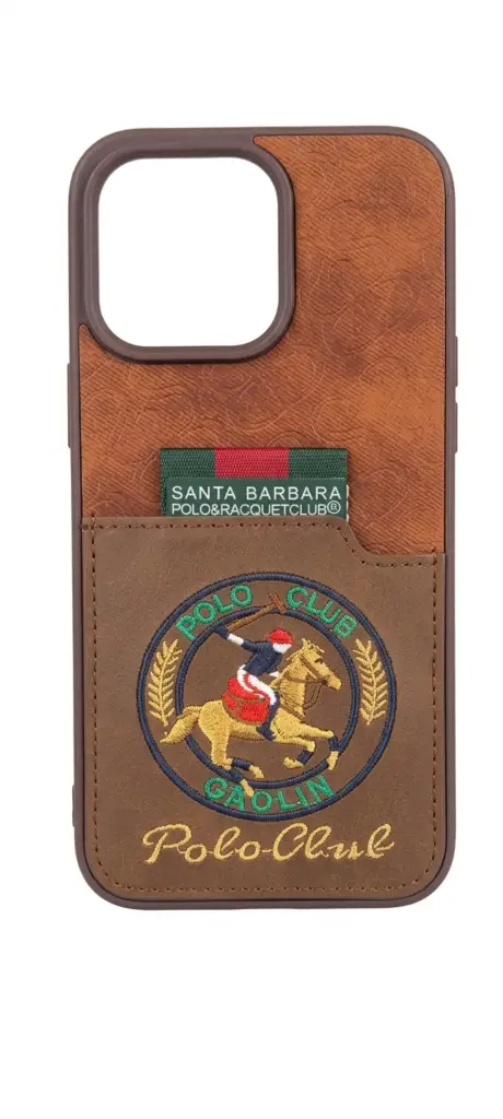 Coque iPhone 16 Pro max Luxe Effet Cuir avec Porte-Carte – Style Polo Club Premium Antichoc